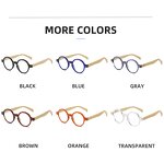 Glasses Manufacturer - Vintage Small Round Frame Reading Spring Hinge Bamboo Legs Anti-blue Light Eyewear