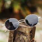 Sunglasses Manufacturer - Women Retro Steampunk Side Shields Gun Metal Men Vintage Round for Male Hollow Uv400