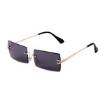 Sunglasses Manufacturer - Hot Sale Vintage Fashion Blue Lens Rimless for Women Men Designer Retro Trendy Frameless Rectangle UV