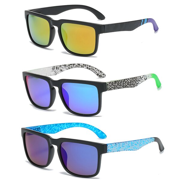 Sunglasses Manufacturer - OEM Custom logo 22colors Available Spain square Frame Black for Men Outdoor Sport Driving Fishing