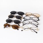 Sunglasses Manufacturer - Women's Retro Anti-Sun Oval Frame Trendy Street Style UV400 Optical Lenses Online Celebrity Photo