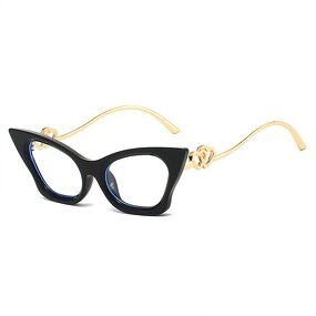 Glasses Manufacturer - Retro Cat-Eye Unisex New Fashionable Anti-Blue Light Black Multi-Color Women's Personality Flat Outdoor