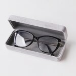 Glasses Case Manufacturer - 2022 New Arrival Fashion Gray Flocking Glasses Case Ins Hot Sale Rectangle Eyeglasses Storage Packing Box