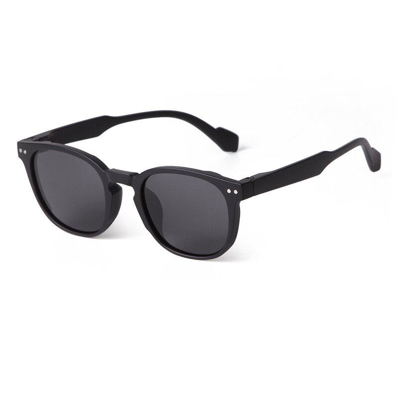Sunglasses Manufacturer - Vintage Retro UV400 Black Polarized Rivet Round Leopard for Men