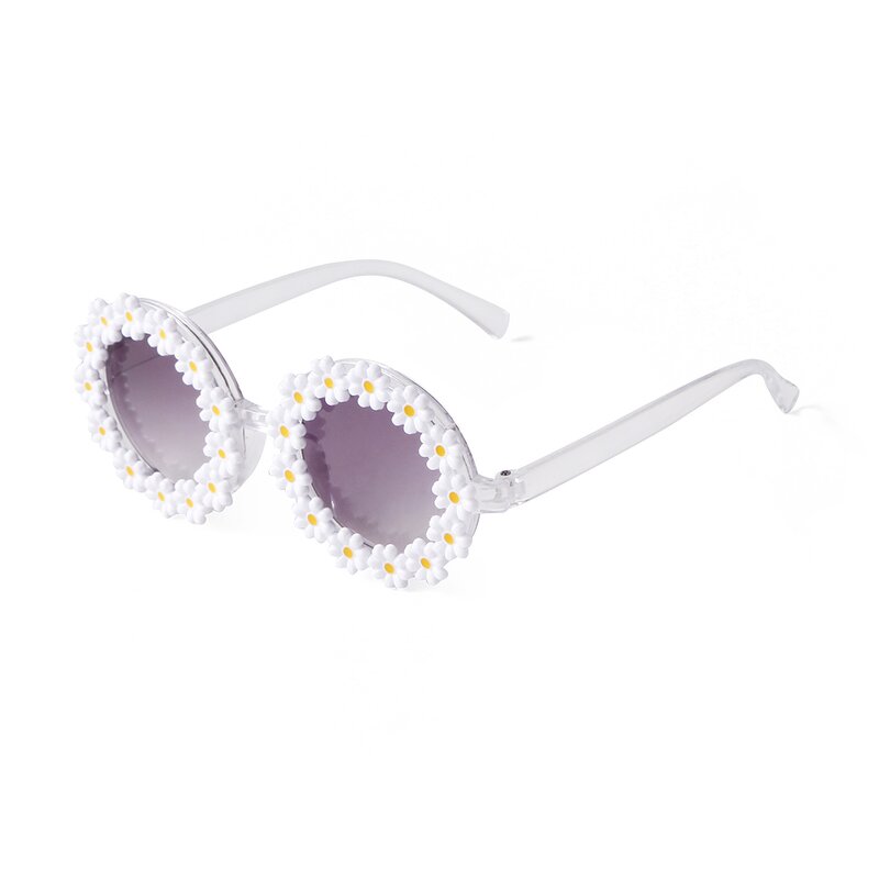 Sunglasses Manufacturer - Hot Selling Custom Logo Round Kids Gradient UV400 Protection Shades Cute Flower Fashion for Girls