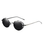 Sunglasses Manufacturer - Women Retro Steampunk Side Shields Gun Metal Men Vintage Round for Male Hollow Uv400