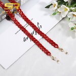 Glasses Chain Manufacturer - Fashion Leopard Marble Acrylic Crystal Vintage Transparent Masking Lanyard Colorful Eyewear Necklace