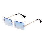 Sunglasses Manufacturer - Hot Sale Vintage Fashion Blue Lens Rimless for Women Men Designer Retro Trendy Frameless Rectangle UV