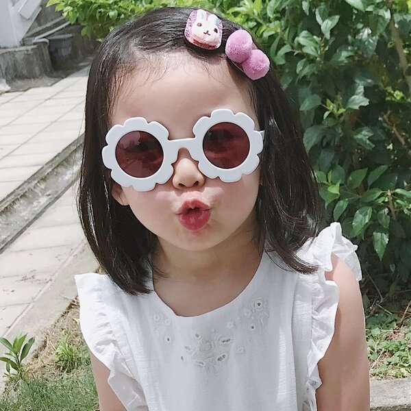 Sunglasses Manufacturer - Wholesale High End Girls Colorful UV400 Cute Round Flower for Baby Kids