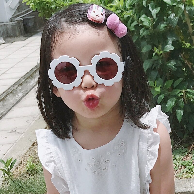 Sunglasses Manufacturer - Wholesale High End Girls Colorful UV400 Cute Round Flower for Baby Kids