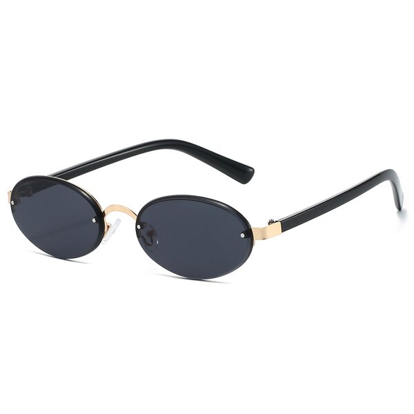 Sunglasses Manufacturer - Brand Designer Fashion Rimless Round Custom Logo Metal Frame Retro Oval for Men Women UV400