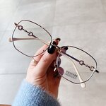 Glasses Manufacturer - Vintage Anti-blue Light Eyeglasases for Women Alloy Green Black Clear Frames Female Polygon Computer Eyewear