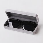 Glasses Case Manufacturer - 2022 New Arrival Fashion Gray Flocking Glasses Case Ins Hot Sale Rectangle Eyeglasses Storage Packing Box