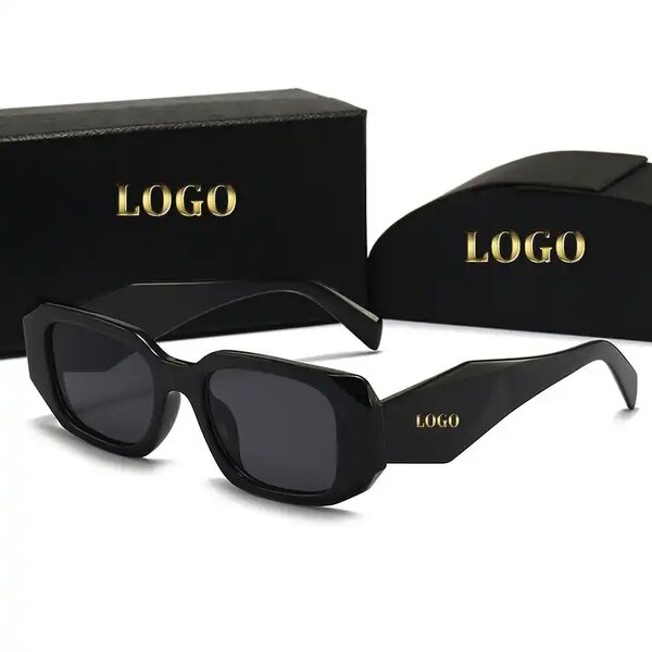 Sunglasses Manufacturer - Fashion Hot Sell UV400 Custom Logo Hexagon Rectangle Retro for Women Men