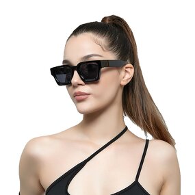 Sunglasses Manufacturer - Vintage Retro Custom Logo 2023 Hot Sell Square Shades Small Frame Black