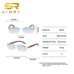 Sunglasses Manufacturer - Fashion Rimless Square Wooden for Men Brand Design Retro Sliced Ocean Lens Frameless Rectangular