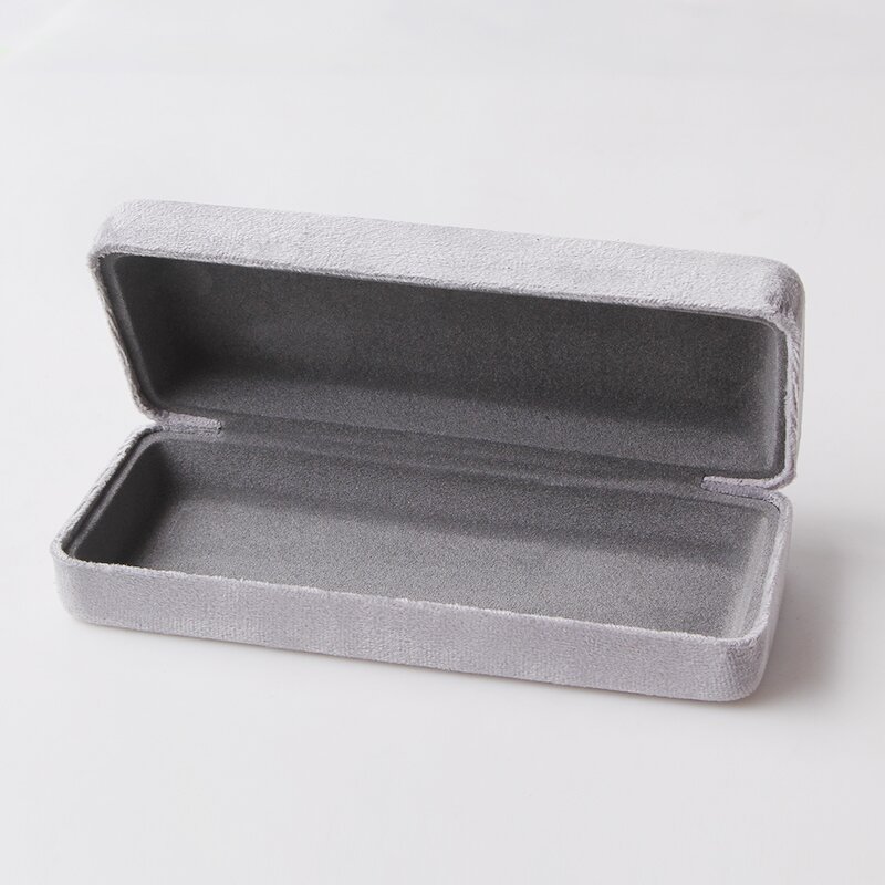 Glasses Case Manufacturer - 2022 New Arrival Fashion Gray Flocking Glasses Case Ins Hot Sale Rectangle Eyeglasses Storage Packing Box