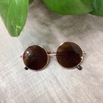 Sunglasses Manufacturer - Wholesale Round Metal Gold Children Eyeglasses Retro Vintage 2-8 Years Old British Style Gradient Ocean Lenses