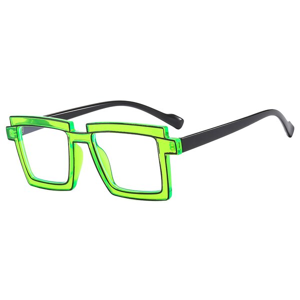 Glasses Manufacturer - Fluorescence Green Fashion Square TR90 Photochromic Blue Light Filter Designer Comic Eyeglasses Frames