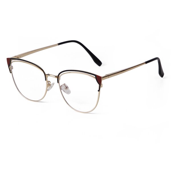 Glasses Manufacturer - Latest Design Cat Eye Metal Gold Frames Fashion Optical Eyewear for Women Blue Light Blocking