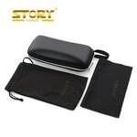 Glasses Case Manufacturer - 3 in 1 Set Microfiber Cleaning Cloth Pouch PU Leather Sunglasses Hard Case with Logo Printing