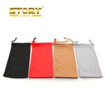 Glasses Case Manufacturer - 3 in 1 Set Microfiber Cleaning Cloth Pouch PU Leather Sunglasses Hard Case with Logo Printing