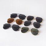 Sunglasses Manufacturer - Custom Logo Aviation Style Metal Double Bridge UV400 Shades for Women Men
