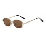 Sunglasses Manufacturer - Modern Retro Rectangle Shade Trend Metal Frame for Women Men Sunblock Street Shot Vintage Colors