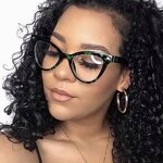 Glasses Manufacturer - Women's Stylish Rivet Cateye Oversized Vintage Anti-blue Light Optical Fashion Big Frame Sun