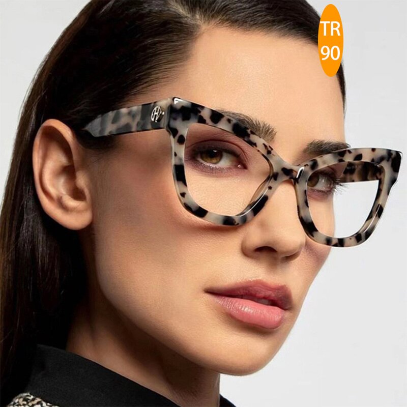 Glasses Manufacturer - Vintage TR90 Framle Cateye Anti Blue Light for Women 2023 Fashion Oversized Blocking Blue Light Female