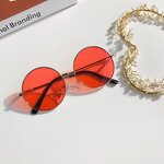 Sunglasses Manufacturer - Wholesale Round Metal Gold Children Eyeglasses Retro Vintage 2-8 Years Old British Style Gradient Ocean Lenses
