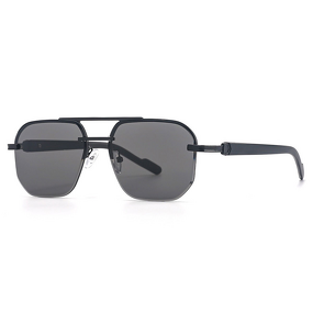 Sunglasses Manufacturer - New Fashion Half Frame Metal Double Beam Wholesale Large Frame for Women Men