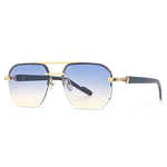 Sunglasses Manufacturer - New Fashion Half Frame Metal Double Beam Wholesale Large Frame for Women Men
