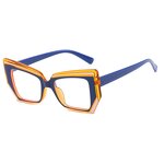 Glasses Manufacturer - Trendy Colorful Blue Light Blocking TR90 Irregular Frame Optical Eyeglasses Polygon Computer for Women