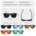 Sunglasses Manufacturer - Most Popular Italy Design Rice Nail Bamboo Wood Black Polarized Sports for Men