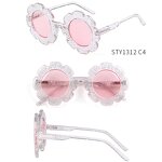 Sunglasses Manufacturer - Wholesale High End Girls Colorful UV400 Cute Round Flower for Baby Kids