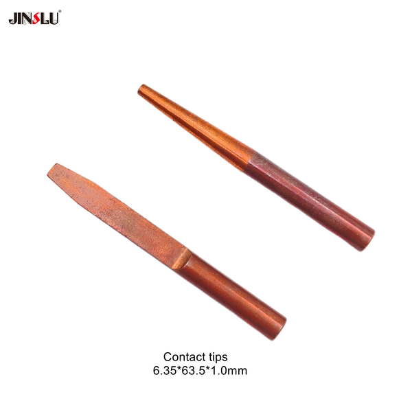 Welding Contact Tip Manufacturer - JINSLU OEM Customizable Narrow Gap MIG 6.35x63.5x1.0mm CuCrZr Tips 63.5x48x1.0 High Precision Conductive