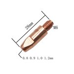 Contact Tip Manufacturer - 0.8 0.9 1.0 1.2 M6x28 Metric M6 Thread Length 28mm TB 25 TB25 MB25 25AK MB24 24KD for Mig Gun Welding Torch