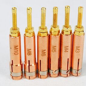 Stud Welding Collet Chuck Manufacturer - M3 M4 M5 M6 M8 M10 Copper 10pcs for Capacitor Discharge CD Stud Welding Torch Machine