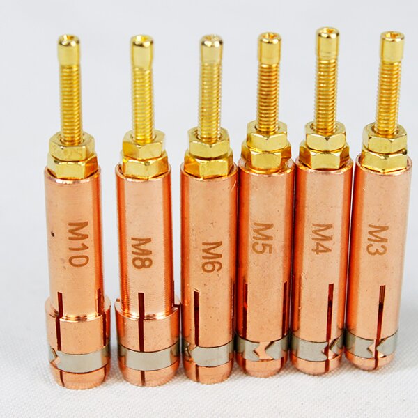 Stud Welding Collet Chuck Manufacturer - M3 M4 M5 M6 M8 M10 Copper 10pcs for Capacitor Discharge CD Stud Welding Torch Machine
