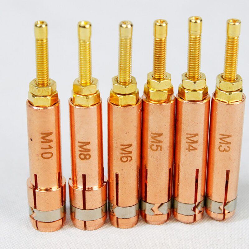 Stud Welding Collet Chuck Manufacturer - M3 M4 M5 M6 M8 M10 Copper 10pcs for Capacitor Discharge CD Stud Welding Torch Machine