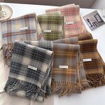Plaid Scarf Manufacturer - Autumn Winter New Product Retro Atmosphere Coffee Color for Men Women Ramen Thickened