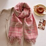 Plaid Scarf Manufacturer - Korean Retro Style Long Thick Warm Camel Autumn Winter Houndstooth Pattern for Women