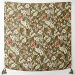 Cotton Voile Scarf Manufacturer - Newest Elegant Leaf Flower Printed Tassels for Women Olive Green Floral Hijabs