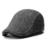 Winter Cap Manufacturer - Thick Warm for Men Solid Black Grey Flat 5 Panel Beret with Ear Flaps