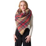 Plaid Scarf Manufacturer - American Trends Women's Fall Winter Tassel Soft Warm Blanket for Wraps