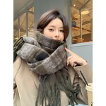 Cashmere Plush Scarf Manufacturer - New Imitatie Ladies Winter Warm Oversized Windproof Outdoor Plaid Tassel Soft