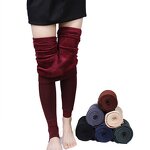 Thermal Fleece Leggings Manufacturer - Women's Pantyhose Tights Winter Warm Ladies Solid Breathable Knitted Yoga