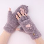 Cat Paw Mittens Manufacturer - Women Cute Claw Plush Warm Soft Plush Short Fingerless Fluffy Bear Costume Half