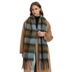 Winter Scarf Manufacturer - Wholesale New Thickened Windproof Tassel Rainbow Cashmere Female Plaid Fringe Polyester